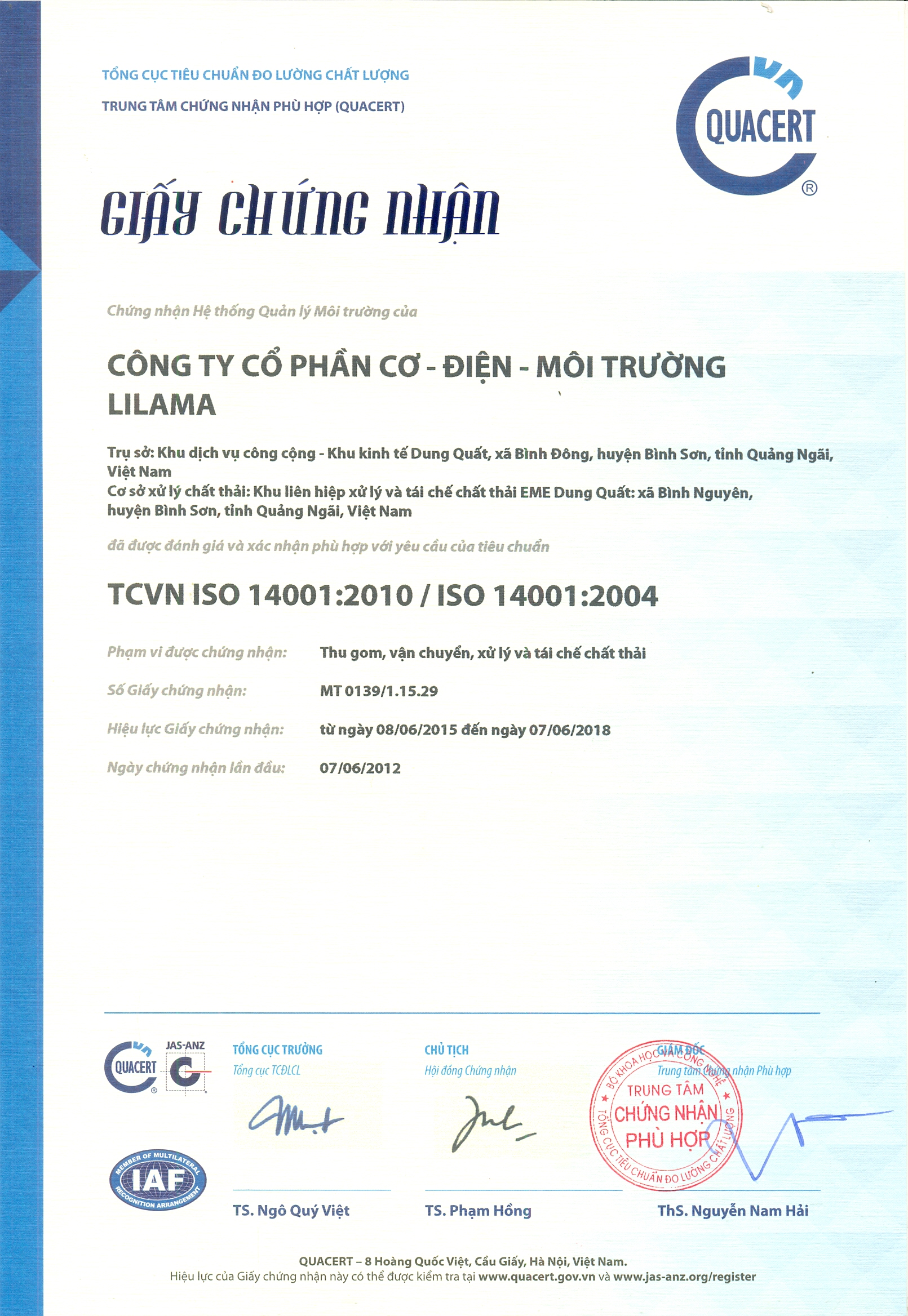 Hệ thống quản lý môi trường ISO14000